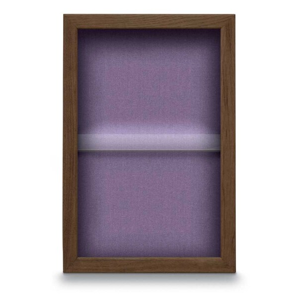 Indoor Enclosed Combo Board, 48"x36", Blk Frame/Blk Porc & Medium Grey